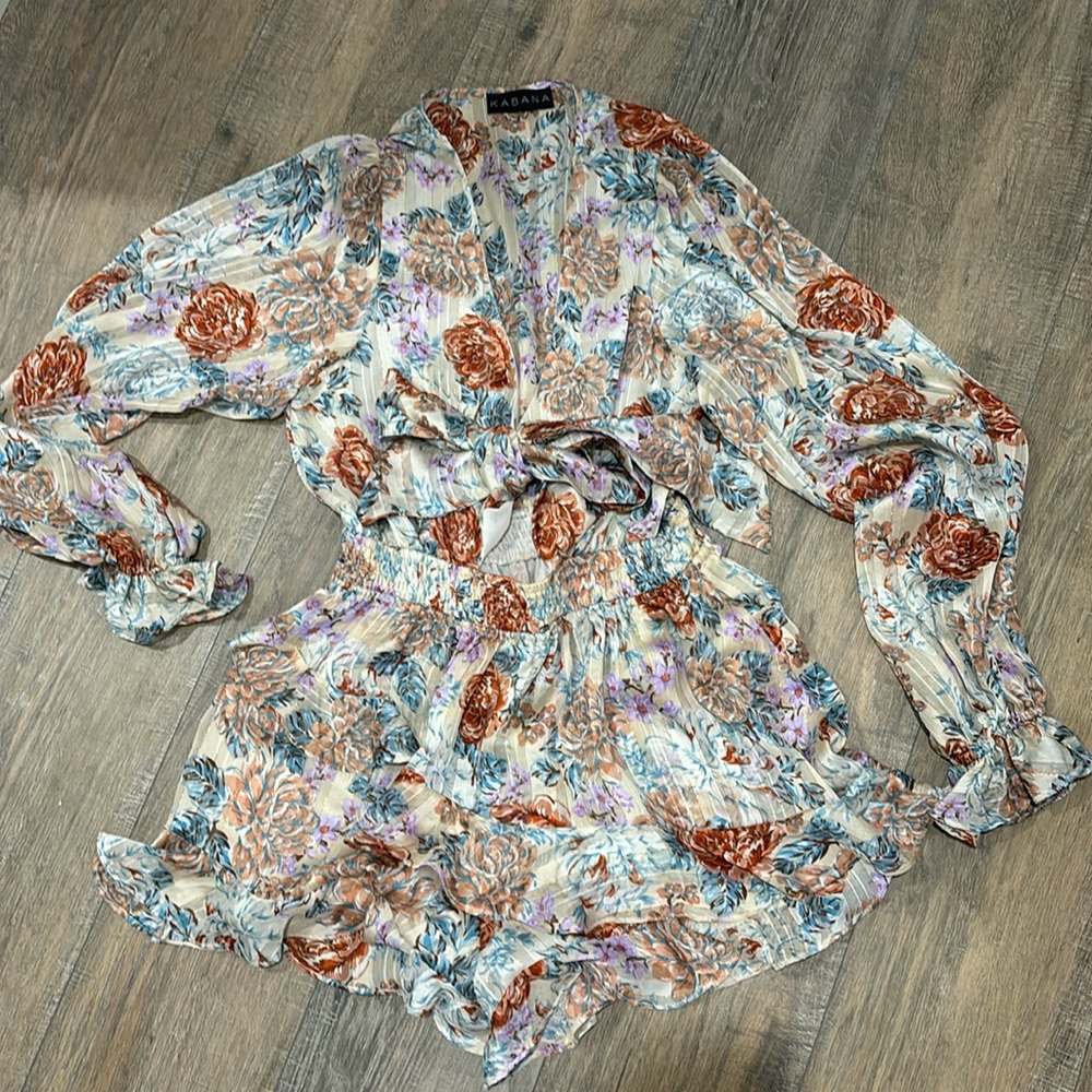 Ruffle Romper tie front